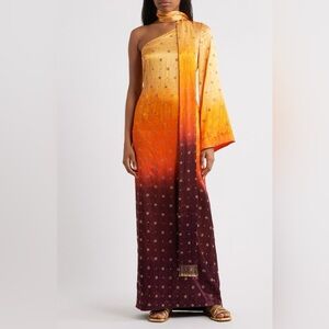 SANI One-Shoulder Long Sleeve Gown Dusky Ember